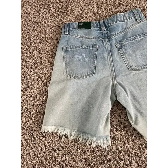 NWT Wild Fable Women's high rise Bermuda cut off Jean shorts size 0 - Picture 8 of 9